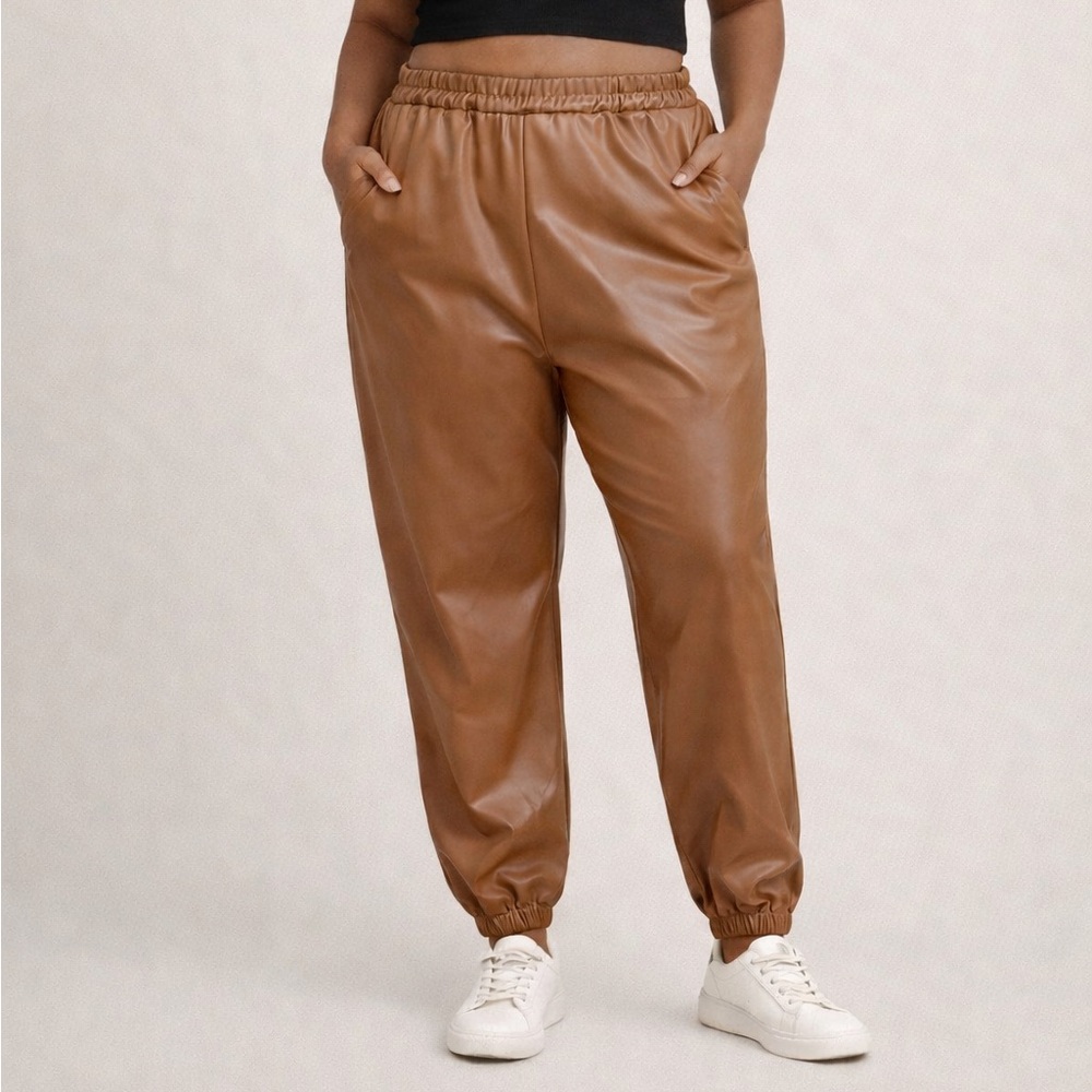 SHEIN Curve Vegan Leather Jogger Pants – Size M